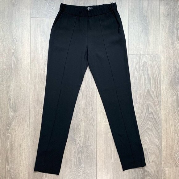Aritzia Babaton Quentin Pant Slim Straight Leg Pleated Trousers Black Size XS - Picture 2 of 14